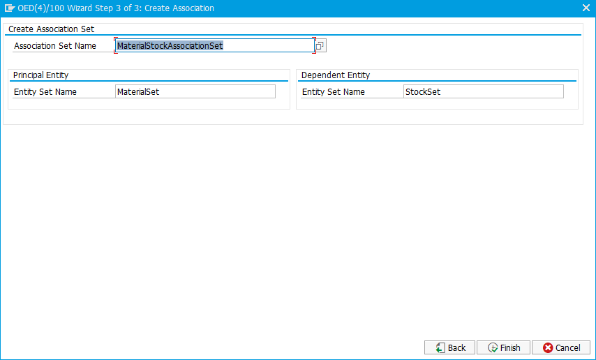 Create Association Wizard 3/3
